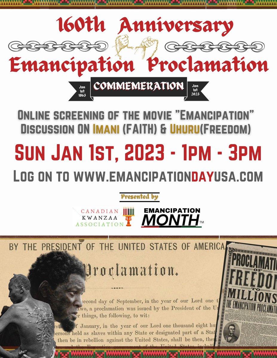 KwanzaaWeek's tweet photo. What a special way to close @KwanzaaWeek  Thank you to the @kwanzaacanada and @Emancipationmth for putting together the first #EmancipationDayUSA event https://t.co/00yVgPZOIA