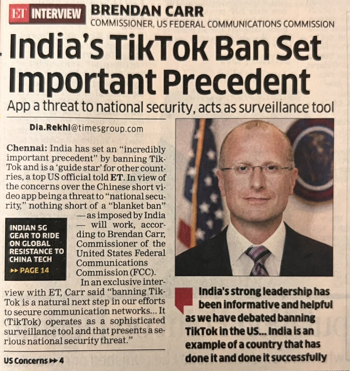 Bold decision taken by PM <a href="/narendramodi/">Narendra Modi</a> to ban certain apps that were detrimental to India’s security interest, is being appreciated by USA as an example of decisive bold leadership that kept country’s interest above everything else.