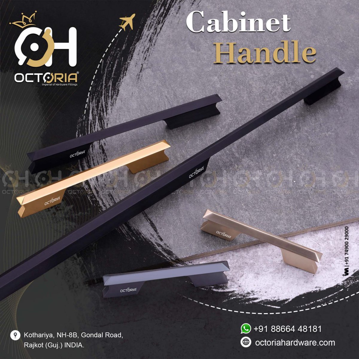 ibais_hardware's tweet photo. OCTORIA SALES CORPORATION (RAJKOT)
For enquiry via WhatsApp click:
https://t.co/Bbt67qnvXP
Mr. Ajay Patel - 88 66 44 81 81
#cabinethandle #hookhardware #premiumhook #towerbolt #hardwaremanufacturer #doorfittings #concealhandle #doorhandle
.
@IBAISMEDIA https://t.co/YERNdJWrRu