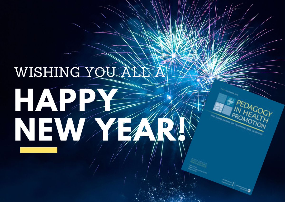 Pedagogy in Health Promotion (@php_sophe) on Twitter photo Happy New Year! Thanks to the authors, peer-reviewers, editorial board members, and readers who have shared their ideas, research, and talents with <a href="/PHP_SOPHE/">Pedagogy in Health Promotion</a> in 2022 and in years past. Check out PHP's latest articles and special collections at journals.sagepub.com/home/PHP. Happy New Year! Thanks to the authors, peer-reviewers, editorial board members, and readers who have shared their ideas, research, and talents with <a href="/PHP_SOPHE/">Pedagogy in Health Promotion</a> in 2022 and in years past. Check out PHP's latest articles and special collections at journals.sagepub.com/home/PHP.