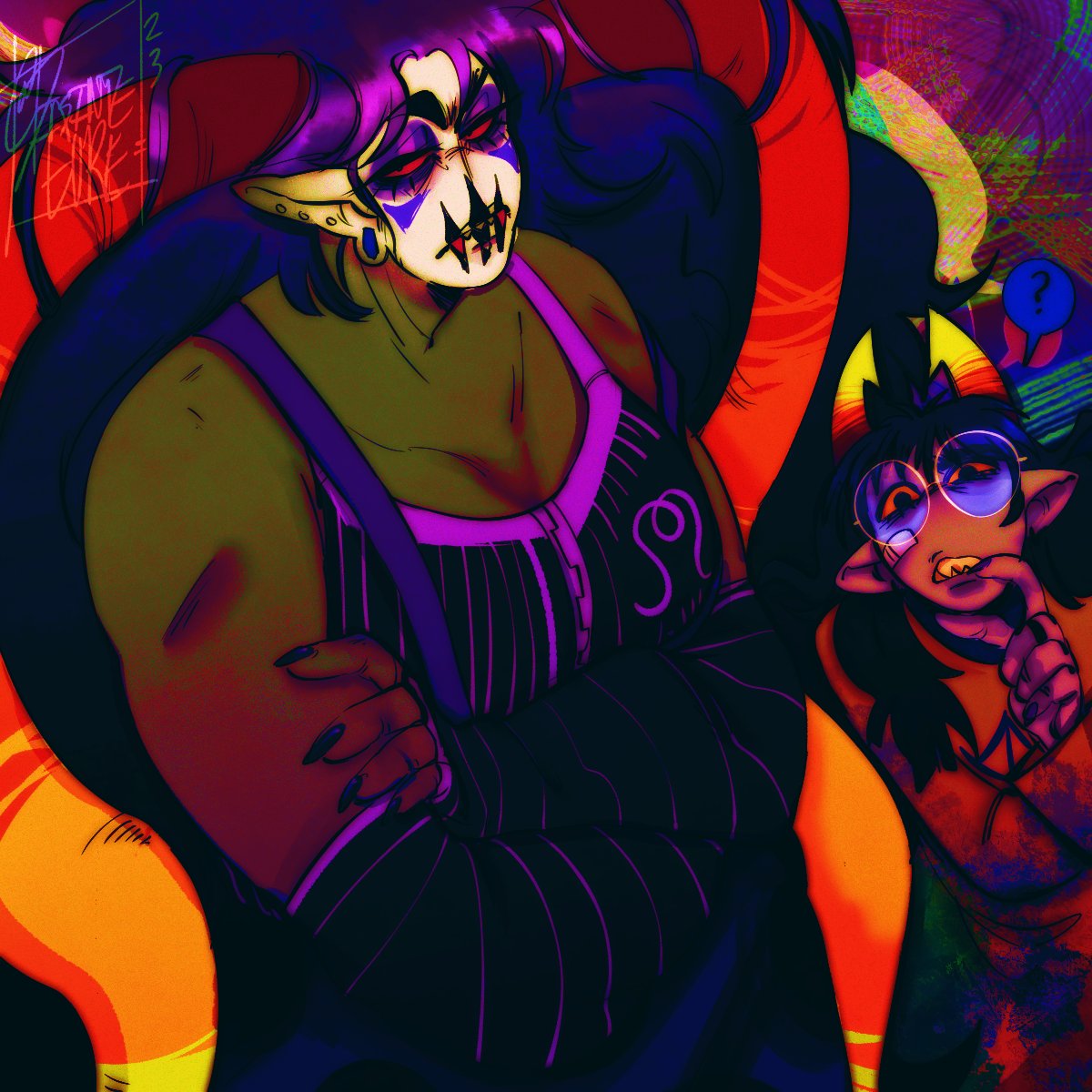 homestuck cw, eyestrain cw//

first drawing of the year. 
#hiveswap #home22tuck