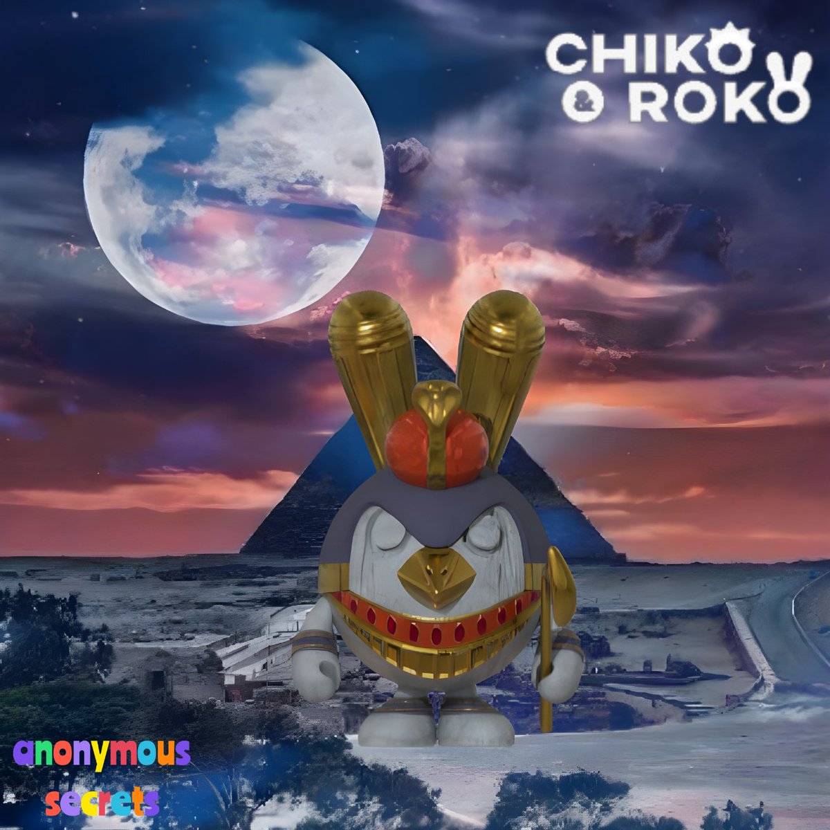 anon_scrts's tweet photo. ☀️ Ra, the ancient Egyptian sun god ☀️ @chiko_roko #ChikoRoko_Challenge #chikorokofanart #chikoroko #anon_scrts #NFTs #NFTcommunity #nftcollector #artoys #designtoys https://t.co/va9aBKTRzf