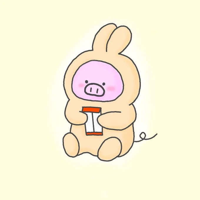 お年玉もらった#イラスト #ぶた #落書き 