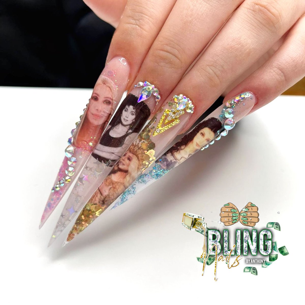 Anthonybluex's tweet photo. @cher happy new year hope you have the best 2023! 
My highlight of the year was creating nails inspired by you! Hopefully one day you see them. My idol, my inspiration 💕 https://t.co/4SukF5sfn4