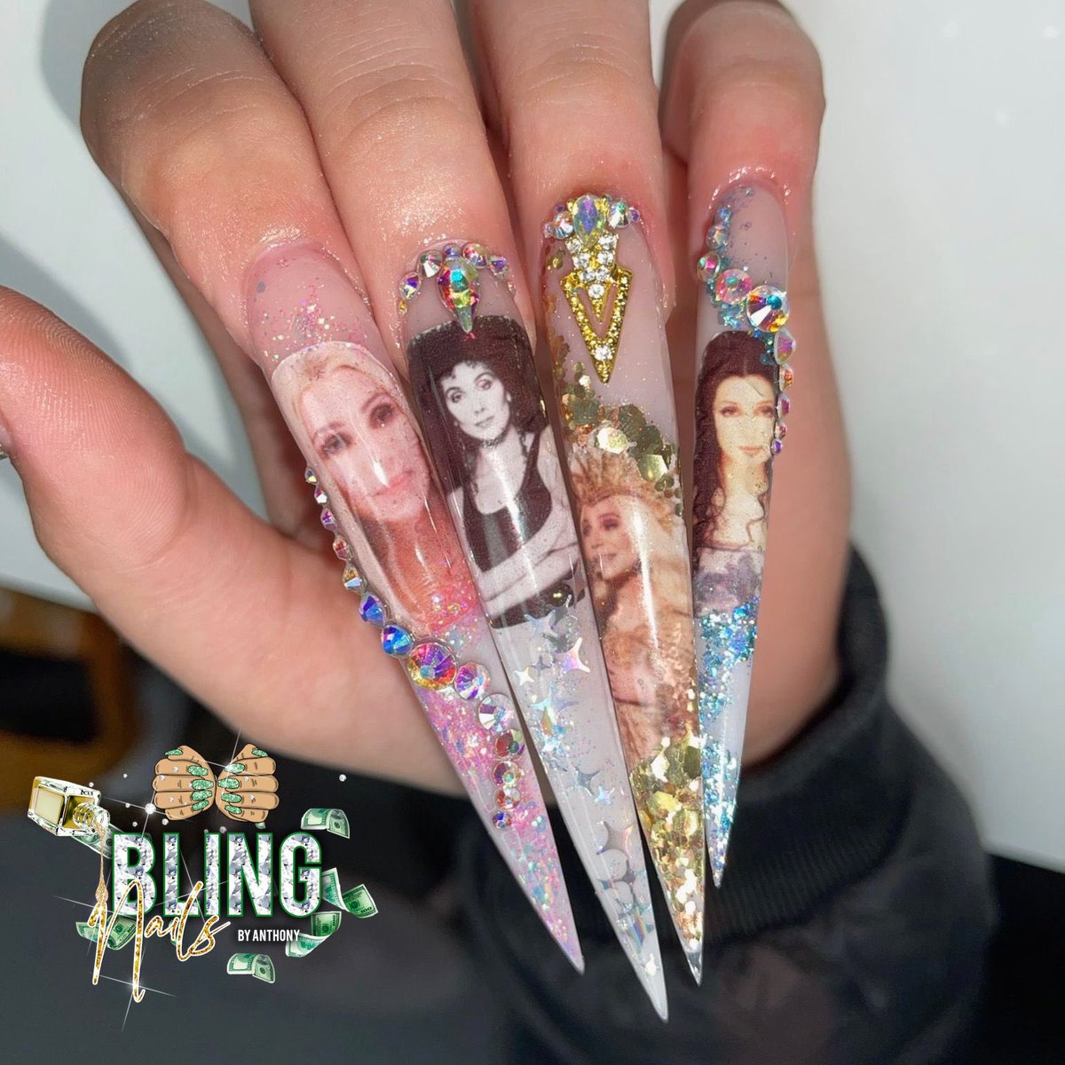 Anthonybluex's tweet photo. @cher happy new year hope you have the best 2023! 
My highlight of the year was creating nails inspired by you! Hopefully one day you see them. My idol, my inspiration 💕 https://t.co/4SukF5sfn4
