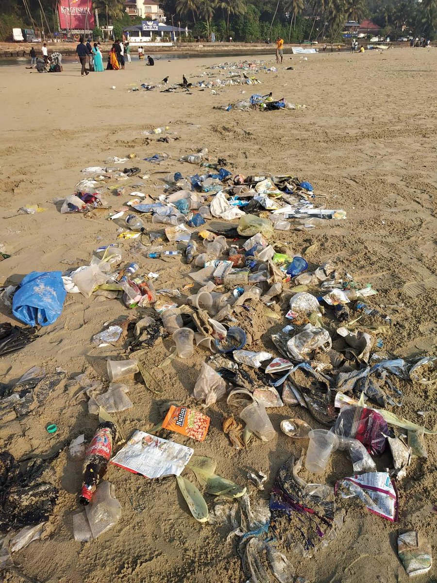 Herman_Gomes's tweet image. The aftermath of New Year's celebration in Goa. Courtesy our own Indian tourists, who can make one's blood boil. Year after year, it's the same story. Third class tourism.
Picture courtesy - Senior Photojournalist, Vincent Braganza.