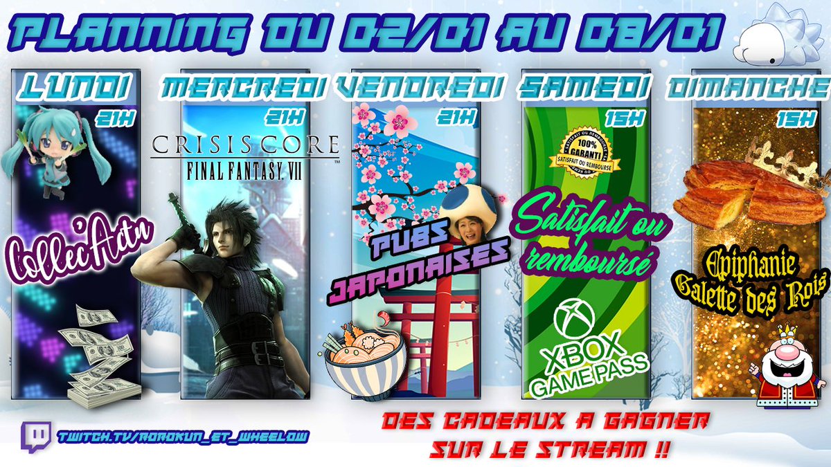 rorokun1985's tweet photo. Le planning de la semaine : https://t.co/FTPAiDW1HE