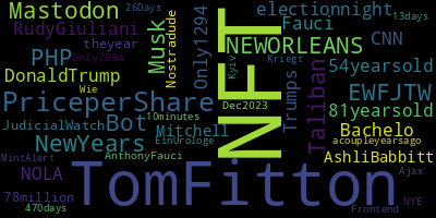infokalyptisch's tweet image. Trending in my timeline now:  #NFT (8)  #TomFitton (4)  #PriceperShare (3)  #NewYears (2)  #Musk (2)  #EWFJTW (2)  #Taliban (2)  #PHP (2)