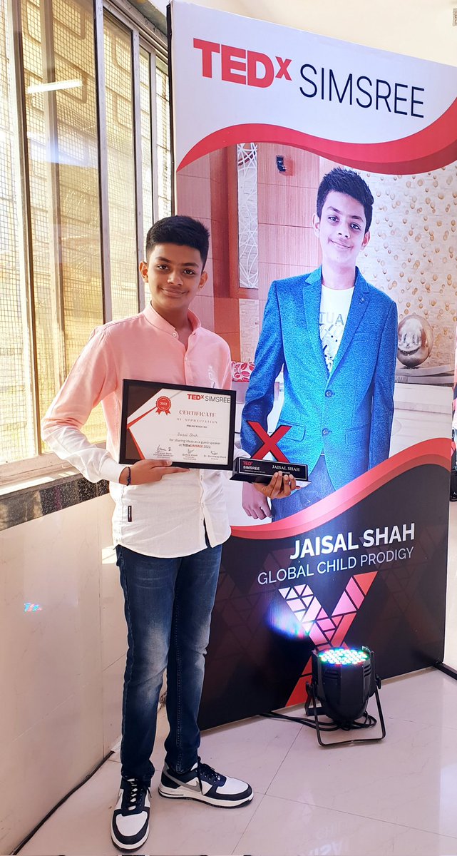 jaisalshah2012's tweet photo. Jaisal Shah, 13 year old, a Grade 7 Student of Aditya Birla World Academy is the youngest speaker at TEDxSIMSREE, Sydenham College of Management Studies. 
The Theme: Embracing Imperfections at TEDxSIMSREE. Jaisal's topic was Don't kids have a voice and an opinion?
#TED #simsree https://t.co/d2Lw2hvVmN