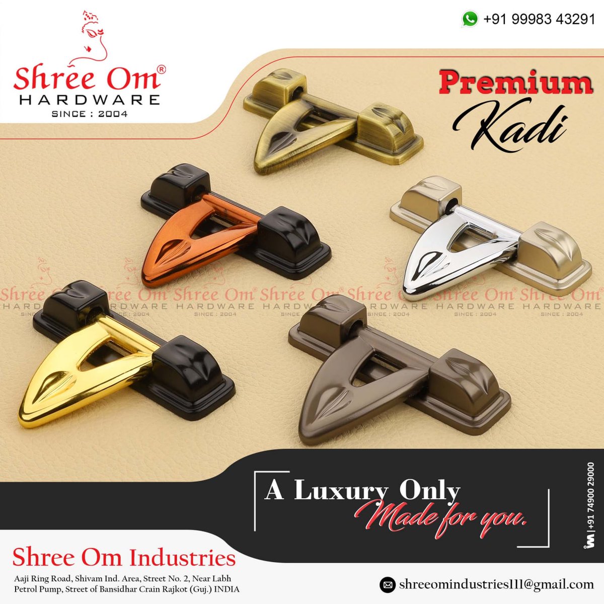 ibais_hardware's tweet photo. Shree Om Industries - Rajkot

For enquiry via WhatsApp click: 
https://t.co/c0fvROjaX9
 
Mr. Alpesh Barasiya- 99983 43291
#premiumkadi #khutihardware #towerbolt #kitchenjali #towelrack #curtainbracket #khutihardware #doormagnet #glassstud
.
@IBAISMEDIA https://t.co/gkE4SLPSls