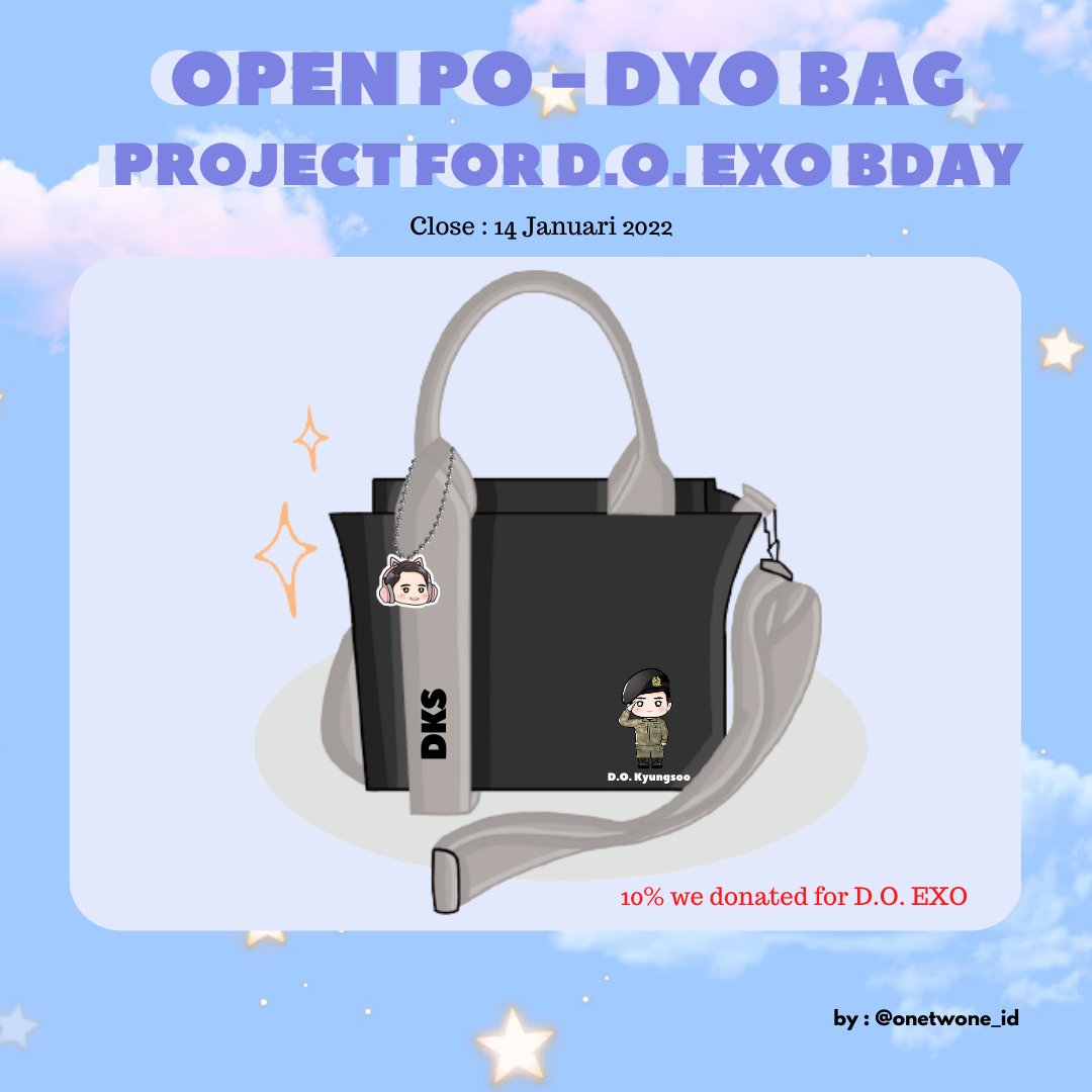 onetwone_id's tweet photo. [PRE-ORDER]

Birthdays Our Precious Boys
✨D.O. KYUNGSOO✨

Harga : Rp. 150.000
DP : Rp. 50.000
Close PO :14 JANUARI 2023
Shipping date : 1-2 minggu dari close PO

Details :
- Bag ukuran 30cm x 23cm x13 cm
- Marhein kanvas bordir
- 10% we donated for D.O. EXO

#BDAYPROJECT #BY121 https://t.co/KWruoe3yM7