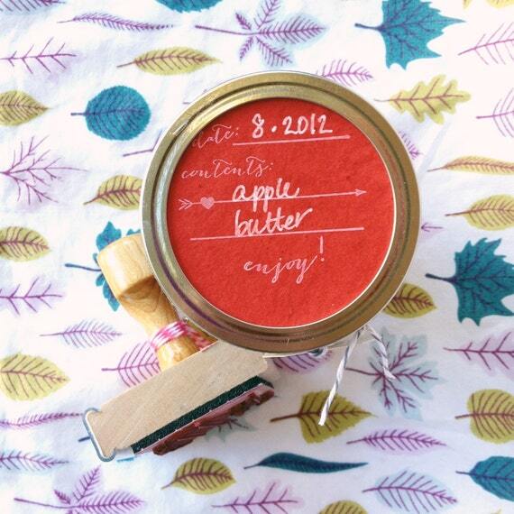 New Item Listed on Etsy Canning/Preserving/Pickling Label Wood Handled Stamp - Enjoy by asensiblehabit