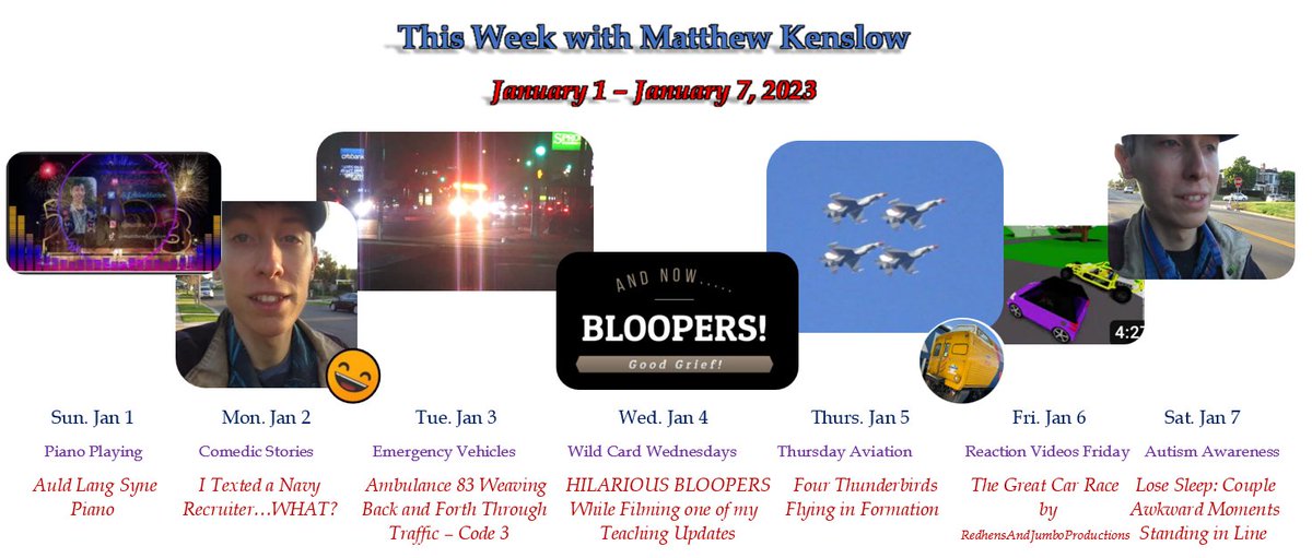 KenslowMatthew's tweet photo. This Week with Matthew Kenslow, January 1 - January 7, 2023.
#HappyNewYear #NewYear #NewYears #comedy #comedic #funny #funnystory #comedystory #navy #usnavy #navyrecruiter #navyrecruiters #shorthand #text #texting #funnystories #cmfd #ambulance #traffic #intraffic https://t.co/KcaHmspHlQ