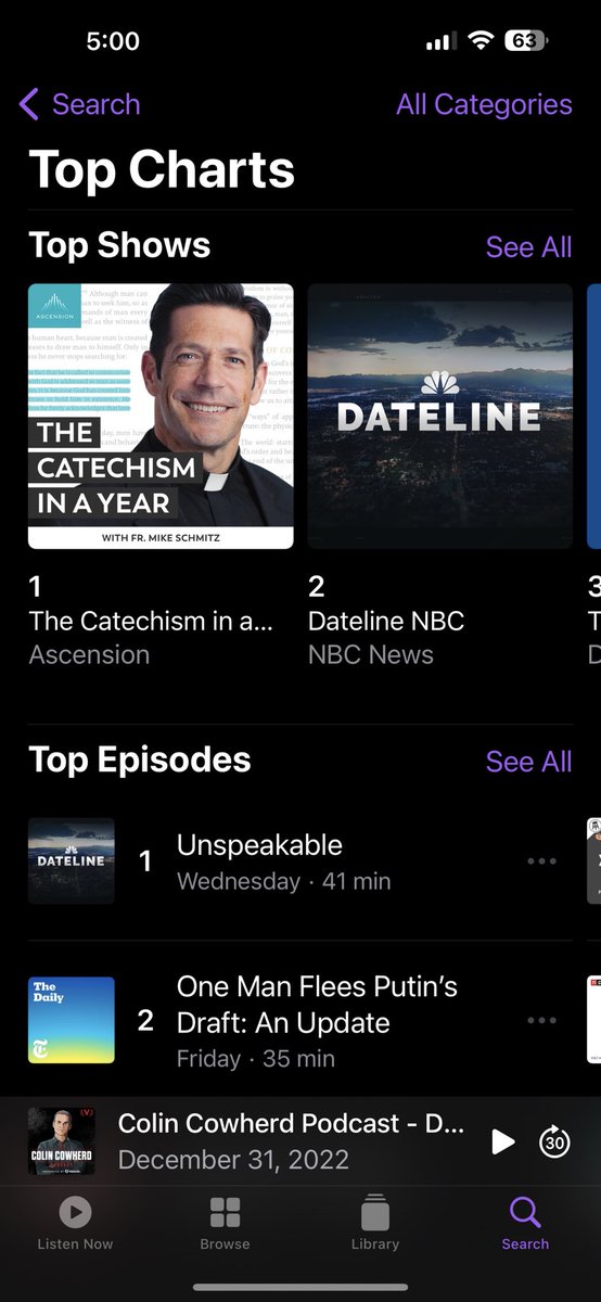 Been editing Catechism in a year for the past few months. 

It released today and is instantly the #1 podcast in the world.

I’m an editor of the most popular podcast in the world. Insane!