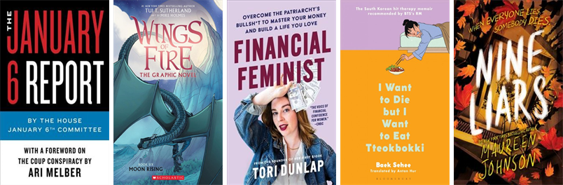 Wilmlibrary's tweet photo. This week the Wilmington Memorial Library has 149 new books.  New items include The January 6 Report. https://t.co/i9xC6XayMe https://t.co/f4iyeD6UEO