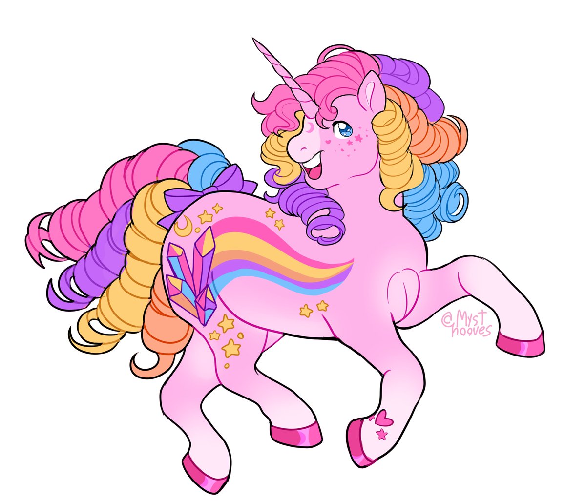 BloomMoonbeam my ponysona!! he is a rainbow curl pony, a first