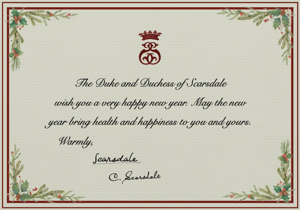 A New Year's Greeting from the de Lacy Household with the best wishes and excitement for what's to come.