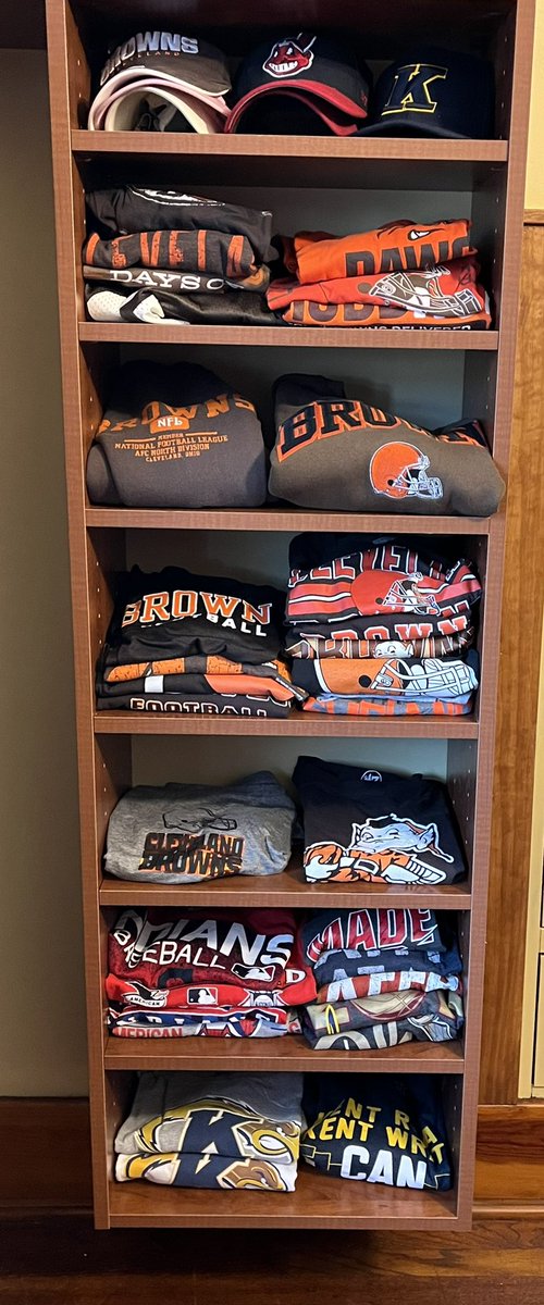 JenJoy's tweet photo. Day 4 - It was at this point in my mother's "organization" of my house that she said "My God, Jennifer, you have so much STUFF! I'm done buying you things".... Which I've been trying to tell her FOR YEARS! #MomVisit #Organizing #CLE #Browns #Guardians #KentState https://t.co/S2L5EbfIxm
