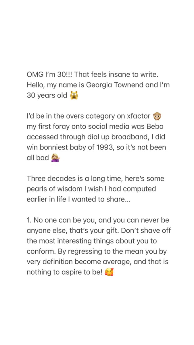 georgiatownend_'s tweet photo. Advice from my three decades on planet earth 💖 https://t.co/nzTQPlcsVt