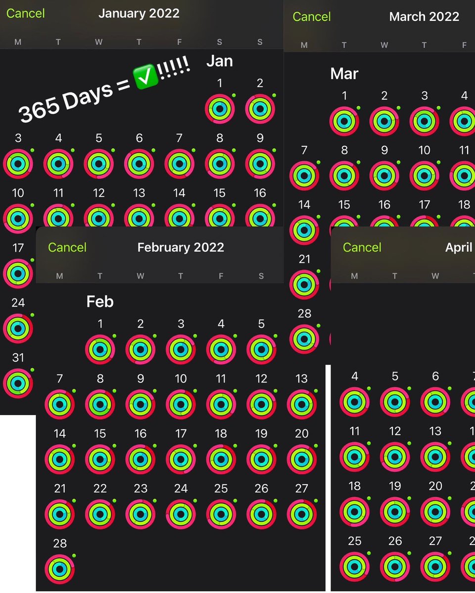 ArthurFisherJr's tweet photo. #2022Recap: I have officially completed a goal that originally started off as closing my fitness rings for only ONE full month.

365 days of closing ALL rings! How? Not sure. 😂 I’ll give the watch a break this year… maybe. 😎 https://t.co/tmBaGMhx5p