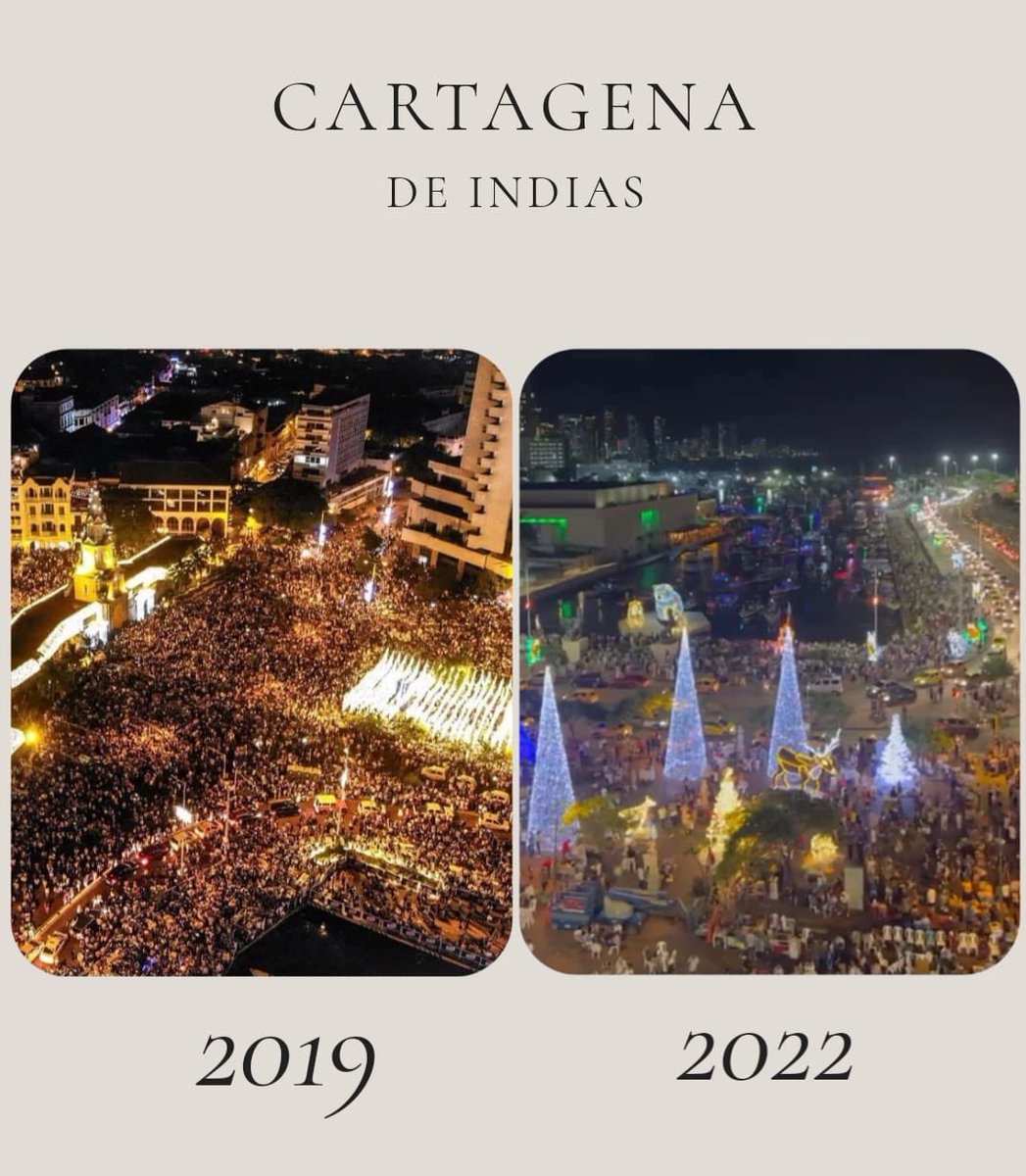 2019 vs 2022 fin de año .En una sola imagen podemos resumir la diferencia entre tener claros los objetivos en una administración y la improvisación de otra. Como ha perdido competitividad cartagena. Unidos se puede recuperar.Voluntad y Decisión.