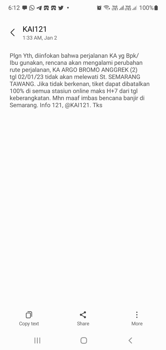 cgteddy's tweet photo. @KAI121 jdnha djlewatkan mana kalo tidak lewat tawang? Baru dpt sms notif jam 2 subuh😱 https://t.co/mzE9UggLAM