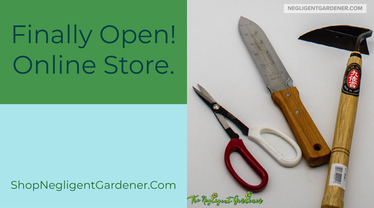 I'm excited to announce that the Negligent Gardener Shop is now open! What do you need that you'd like to see added to the store? It's time to get growing!

shopnegligentgardener.com

#gardening