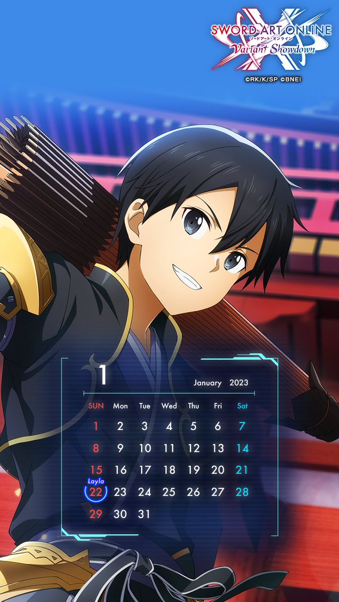 SAOdoBrasil's tweet photo. O calendario de Janeiro de 2023 é o Kirito!
Desejo um ótimo ano a todos os beaters que seguem a página!
#sao_anime #SAOVS https://t.co/TuHwUmoaSf
