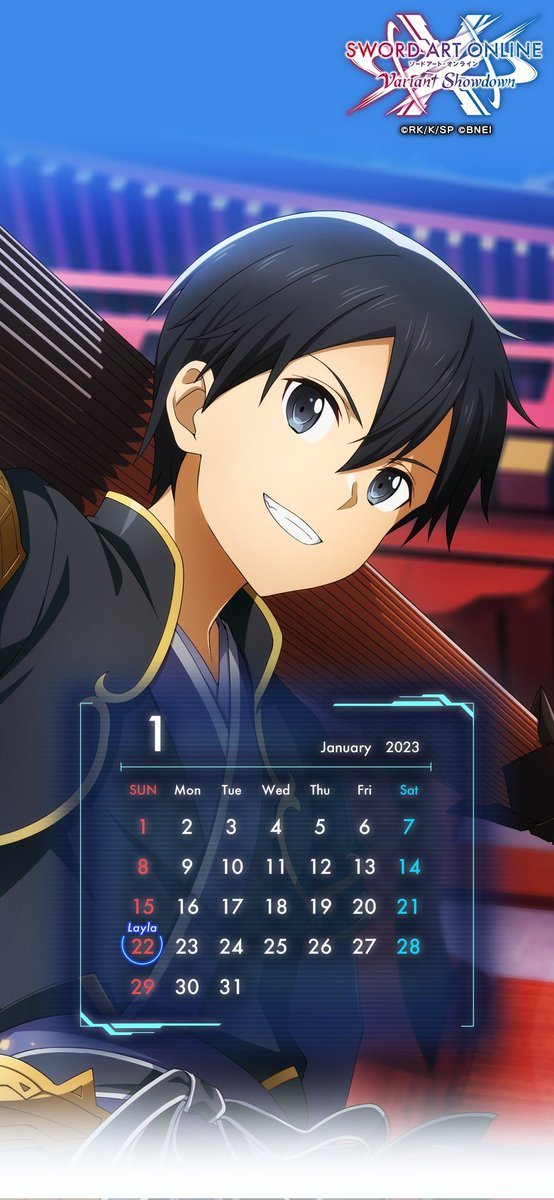 SAOdoBrasil's tweet photo. O calendario de Janeiro de 2023 é o Kirito!
Desejo um ótimo ano a todos os beaters que seguem a página!
#sao_anime #SAOVS https://t.co/TuHwUmoaSf