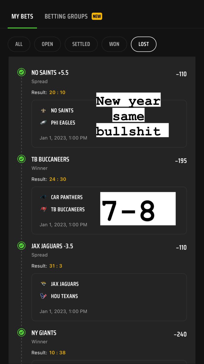gr8jk25's tweet photo. Dear @DraftKings  is there anyone on your site you loses more 1 game parlays then me #idlovetoknow https://t.co/2q4wCXY1yP