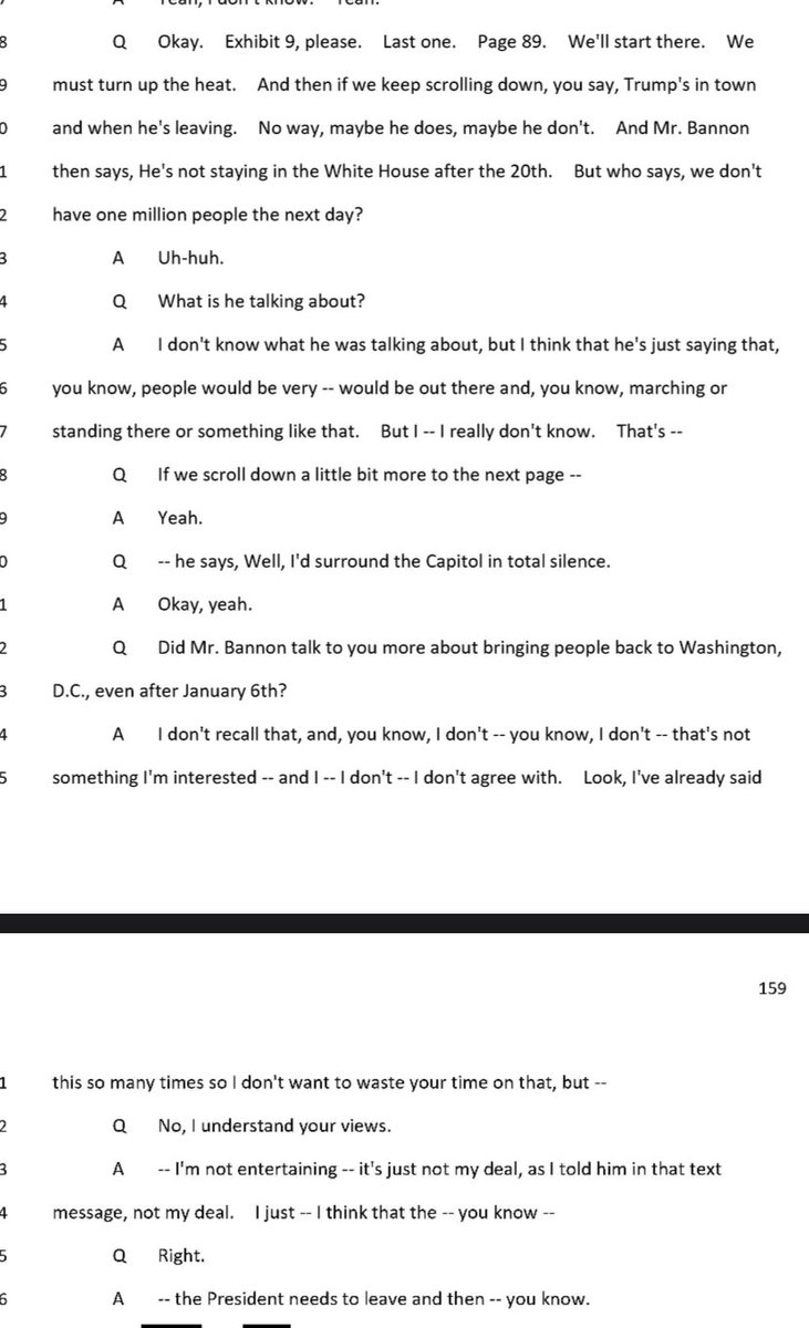 👀 Two days after the attack on the Capitol, BANNON texted his spokeswoman Alexandra Preate about surrounding the Capitol with a million people after Biden’s inauguration. govinfo.gov/content/pkg/GP…