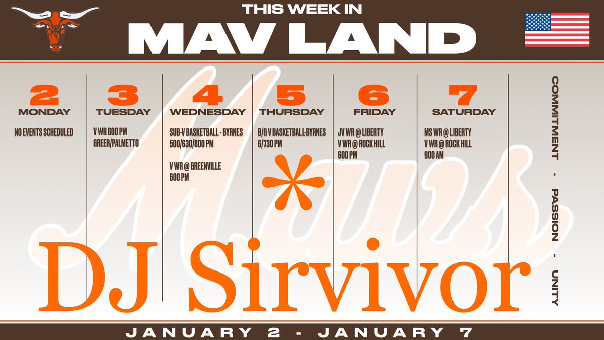 djsirvivor's tweet photo. Happy 2023 & happy π season!!! Iβm stoked to be @Mauldin_High for @Mauldin_Athl @MauldinWBB & @MauldinBasketb1 this Thursday when they host Byrnes! Tip offs at 6:00/7:30pm @DelilahSoltys @trinityj07 @FredPearsonIV1 @kaylincloud #legggo #Mavs https://t.co/5tExqJ2z7W
