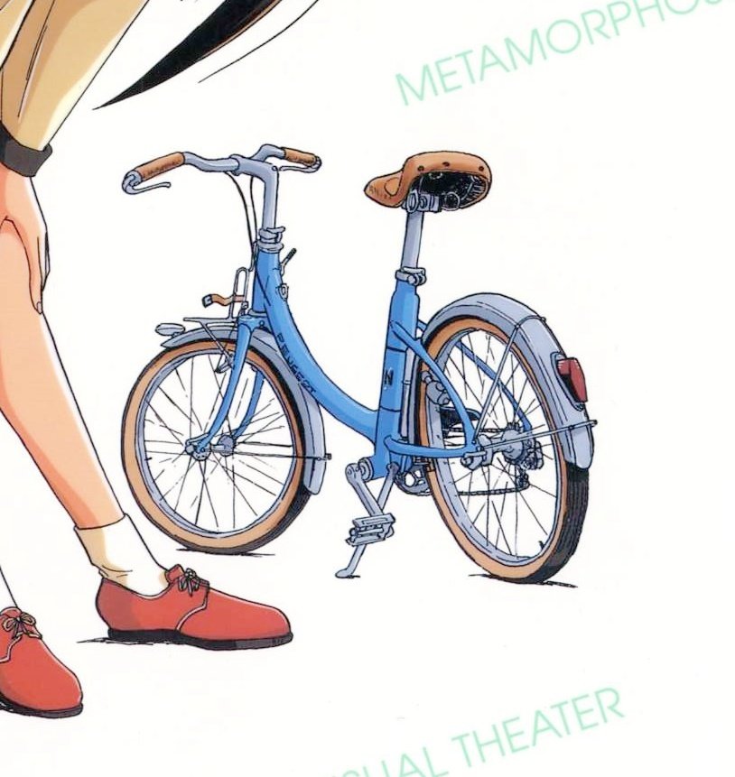 「妖子の自転車は、後のアオバのと同じプジョーNS40ですが、この絵を描いた頃はまだ」|宮尾岳のイラスト