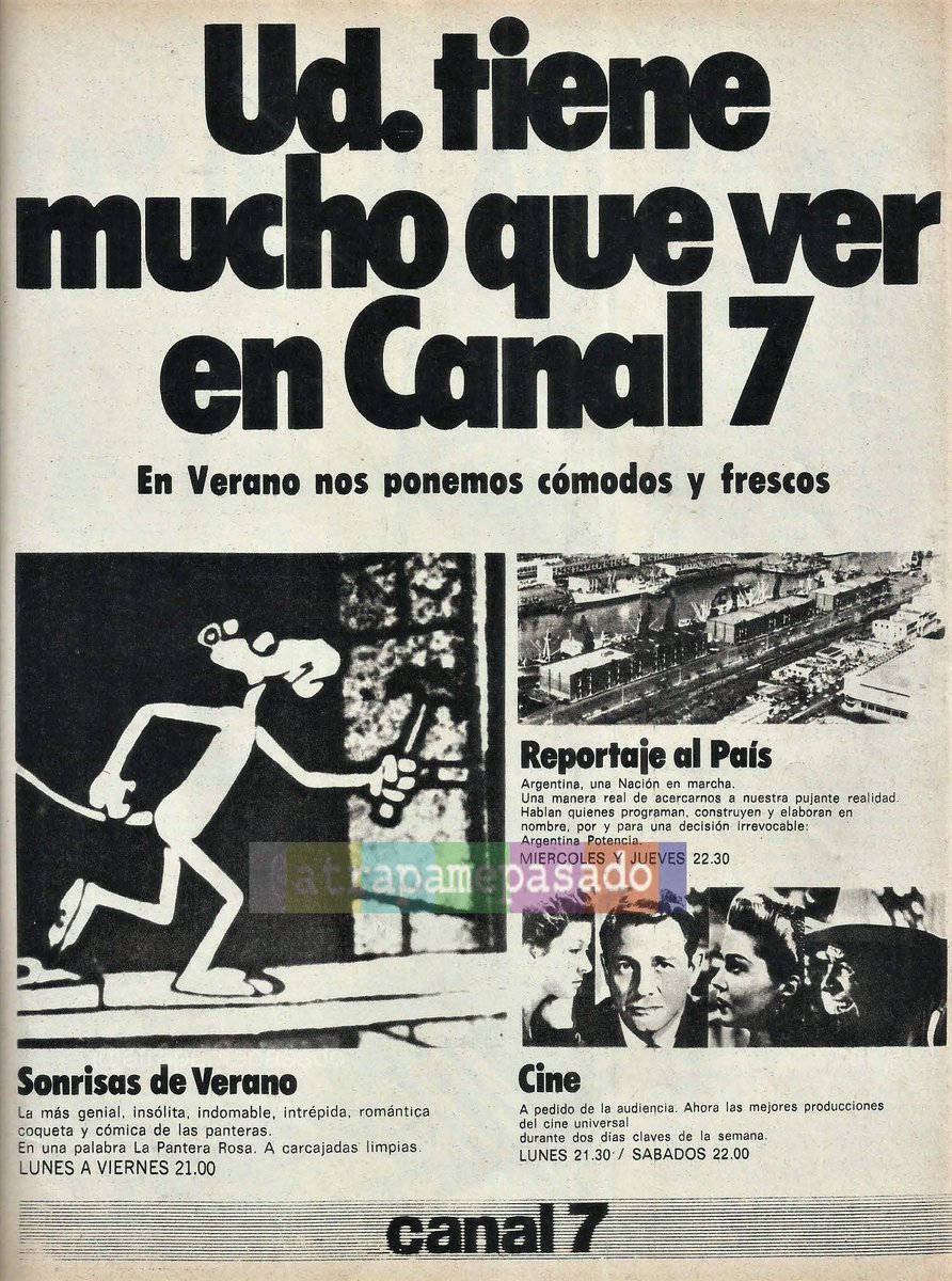 Un #1deEnero #En1975 #AEstaHora, a través de la pantalla de LS 82 TV Canal 7, se presenta ante la teleaudiencia argentina: 'La Pantera Rosa'. 
#Verano #Hace48Años📺
