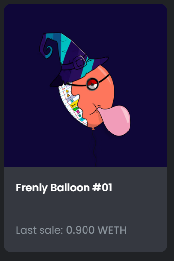 FrenlyBalloon's tweet photo. 😬 Frenly Balloon First sale 0.9weth. Mind blown 🤯 

#NFT #NFTCommunity #NFTshill #NFTartwork #ETH #Ethereum #nftcollectors #NFTDrop #metaverse #NFTs #blockchain #NFTProject #NFTCollection #OpenSeaNFT #Coinbase #Binance #digitalart https://t.co/cpnRebI5Jq