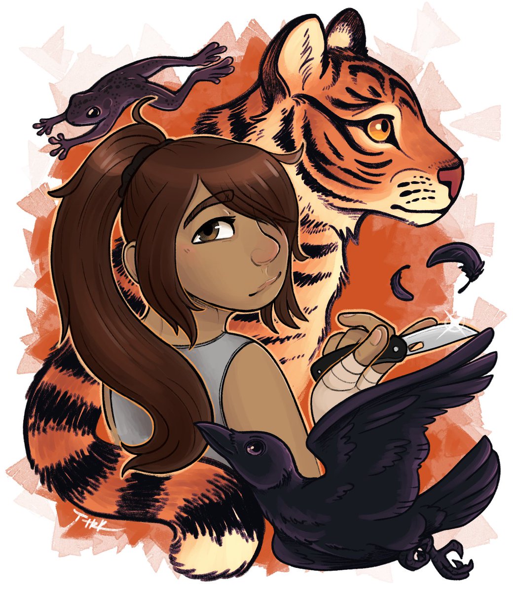 A friend of mine got me into <a href="/dkphpod/">Dumb Kids Playing Hero Podcast</a> earlier last year, and I'm so glad!! It's been a blast! ✨✨

Episode 94 really got to me, so I drew my favorite kickboxing, bear-punching girl Ariel <3 (<a href="/citadelofswords/">mk @ free palestine</a> character)