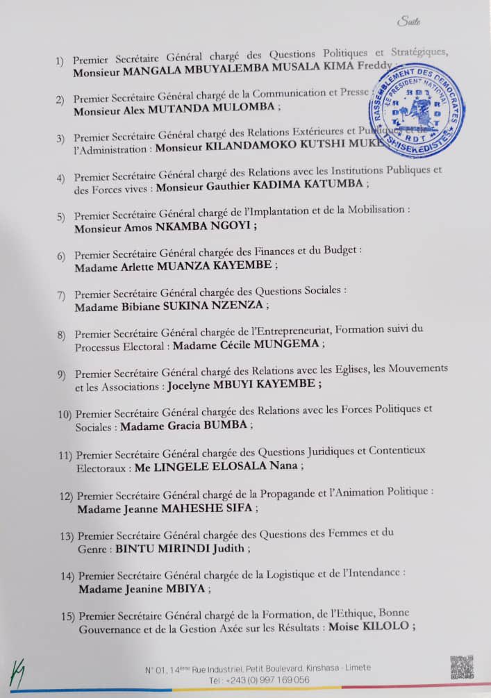 moise_kilolo's tweet photo. Mes sincères remerciements au Président National du @Rdt243 SEM @SylvainMutomb14 pour la confiance mise en ma modeste personne en me nommant Premier Secrétaire Général chargé de la Formation, de l’Ethique, Bonne Gouvernance et de la Gestion Axée sur les résultats du RDT. https://t.co/9Fck3RJlzP