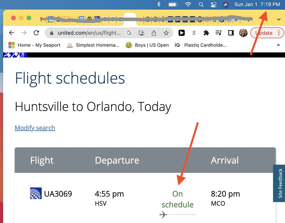 GMaskelony's tweet photo. @united If the website and app say 'on time departure' for hours after a missed scheduled departure (flight  now delayed > four hours), how should I check the actual flight status?  What data source is your 'flight status' using?  How should I be using your app? https://t.co/curIBc3Ykg