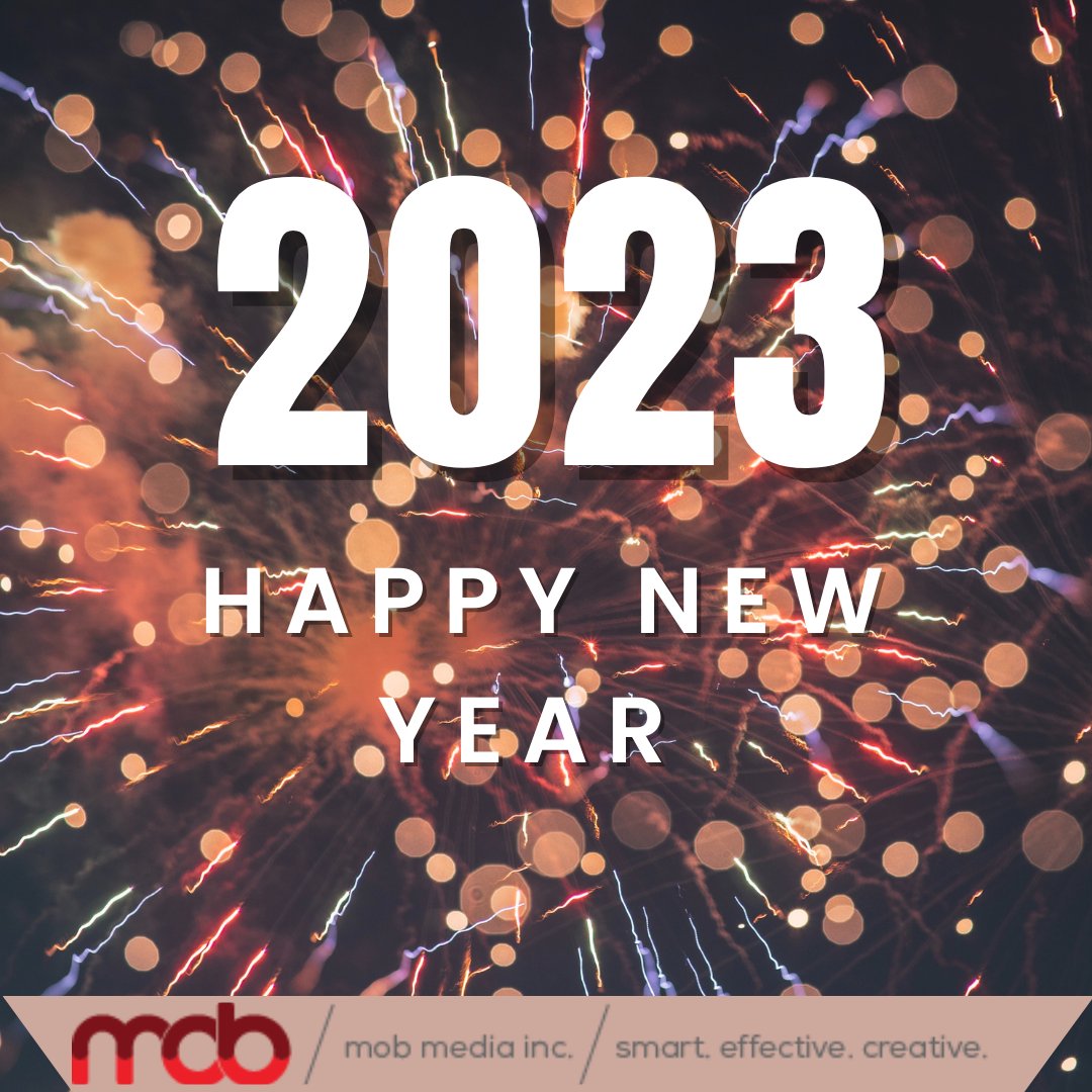 MobsterCreative's tweet photo. Happy New Year from all of us at MOB Media.  We are looking forward to what 2023 brings! Cheers to the New Year! 🥂
May it be prosperous, full of love and full of happy days ahead!
.
#MOBMediaInc #MOBsters #MOBstercreative #happynewyear #newyear #happynewyear2023 #grateful https://t.co/V4Q222NbpL