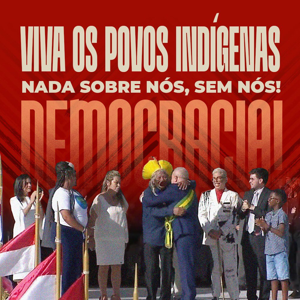 Nunca mais um Brasil sem nós . viva os povos indígenas , viva a democracia brasileira. 
#LulaEoBrasilSubindoARampa 
#LulaPresidente