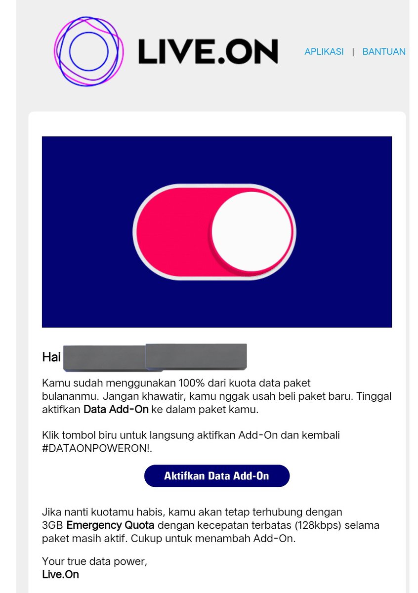 candapce's tweet image. kak @liveondatapower 

disini bilangnya sisa 47GB, terus di email bilangnya udah kepake 100%

tapi, ini paket dataku udah gak bisa dipake:) yang bener gimana deh, padahal masa aktif masih lama, loh