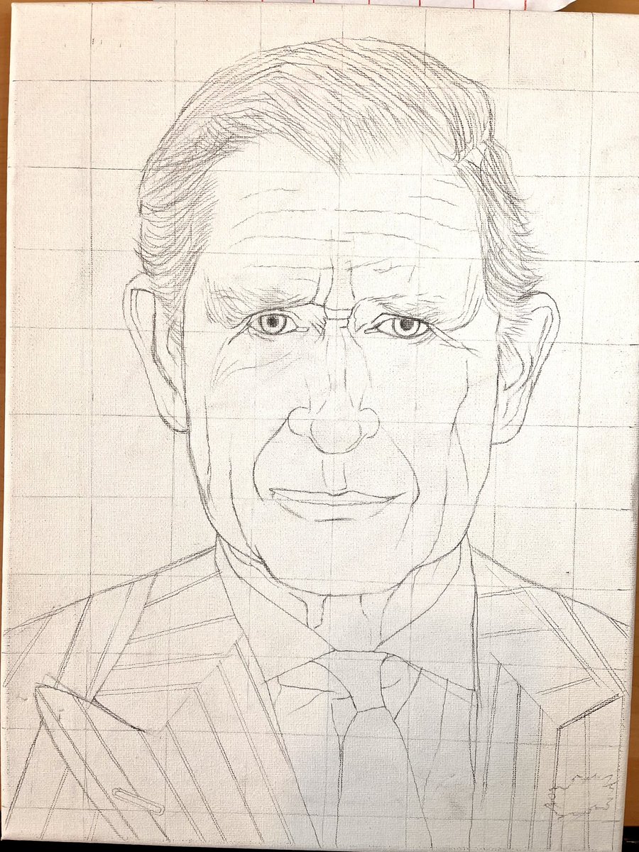 Chez39art's tweet photo. I plan to paint King Charles III for the coronation, I have started the first sketch, I plan to paint this one on canvas like the late Queen Elizabeth I did … what are your thoughts on this #KingCharles #art #portraits #paintings https://t.co/AqFlzbf3Cm
