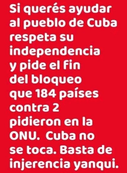 Lo primero que pido en 2023 es el fin del bloqueo yanqui contra #Cuba