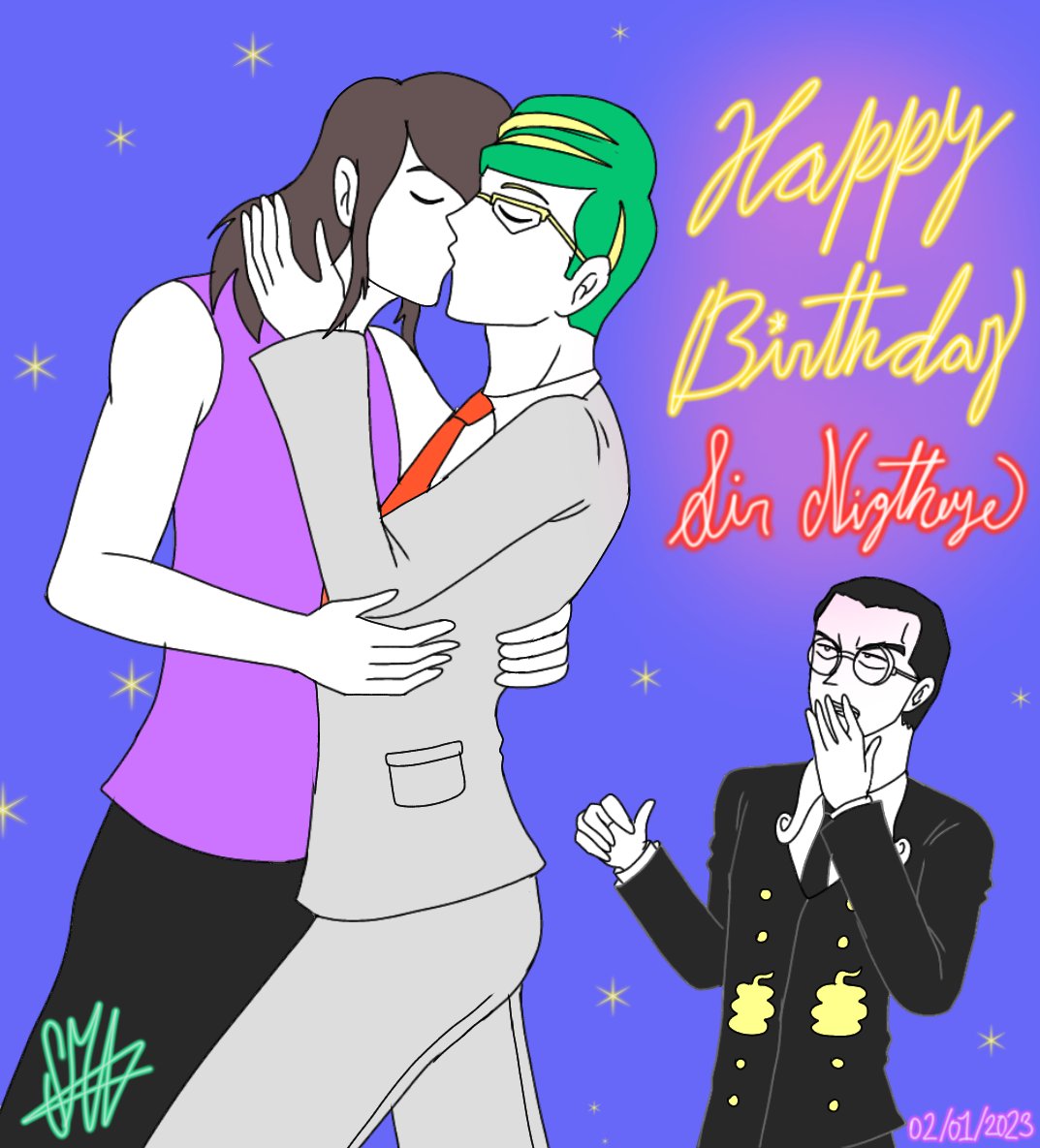 SimpdeShaderman's tweet photo. ✨HAPPY BIRTHDAY SIR NIGHTEYE!!! ✨💚💚💚 02/01/2023! I Will always love You my darling ✨❤️#BokuNoHeroAcademia #sirnighteye #miraisasaki #HappyBirthdayユーキ #proheros #togatamirio #ALLMIGHT #TsuyuAsui #Deku #klahadore #captainkuro #selfshipping #minorumineta #ナイトアイ様 https://t.co/2xVvy7QPG8