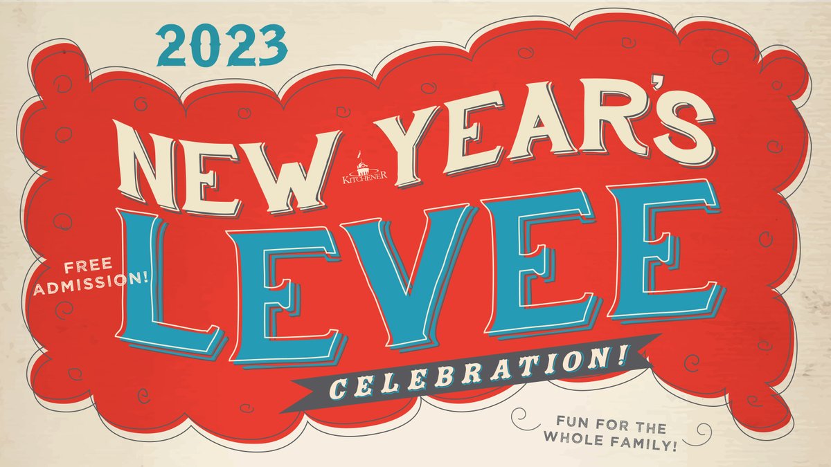 Hey, <a href="/CityKitchener/">City of Kitchener</a>! Come join City Council, senior staff &amp; your neighbours as we welcome 2023 at our #NewYearsLevee on Sunday, Jan. 8 from 1:30 - 4 p.m. Lots of fun at our free carnival-themed celebration under the #Kitchener City Hall big top!

Details: kitchener.ca/levee