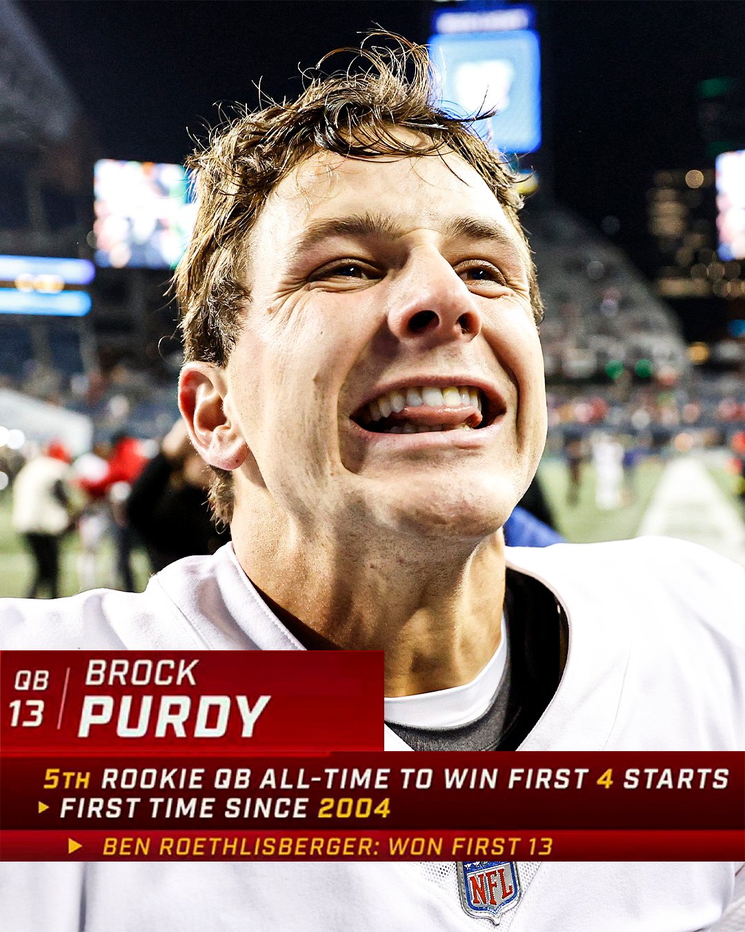 Nfl on espn on twitter brock purdy is still undefeated as a starter 
