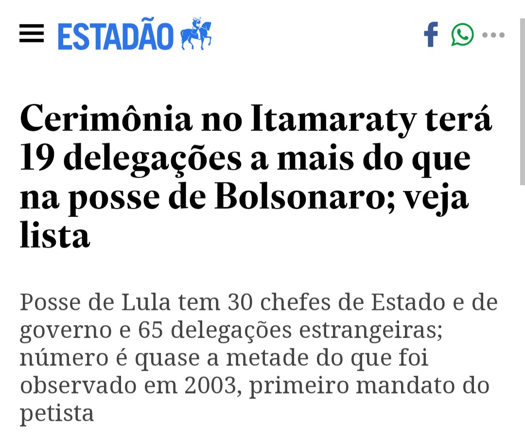 fredsoliveira's tweet photo. Será que todos eles estão errados em apoiar o atual Governo.

Será por que a posse do @jairbolsonaro teve menos representantes? https://t.co/MGQCE8Grnp