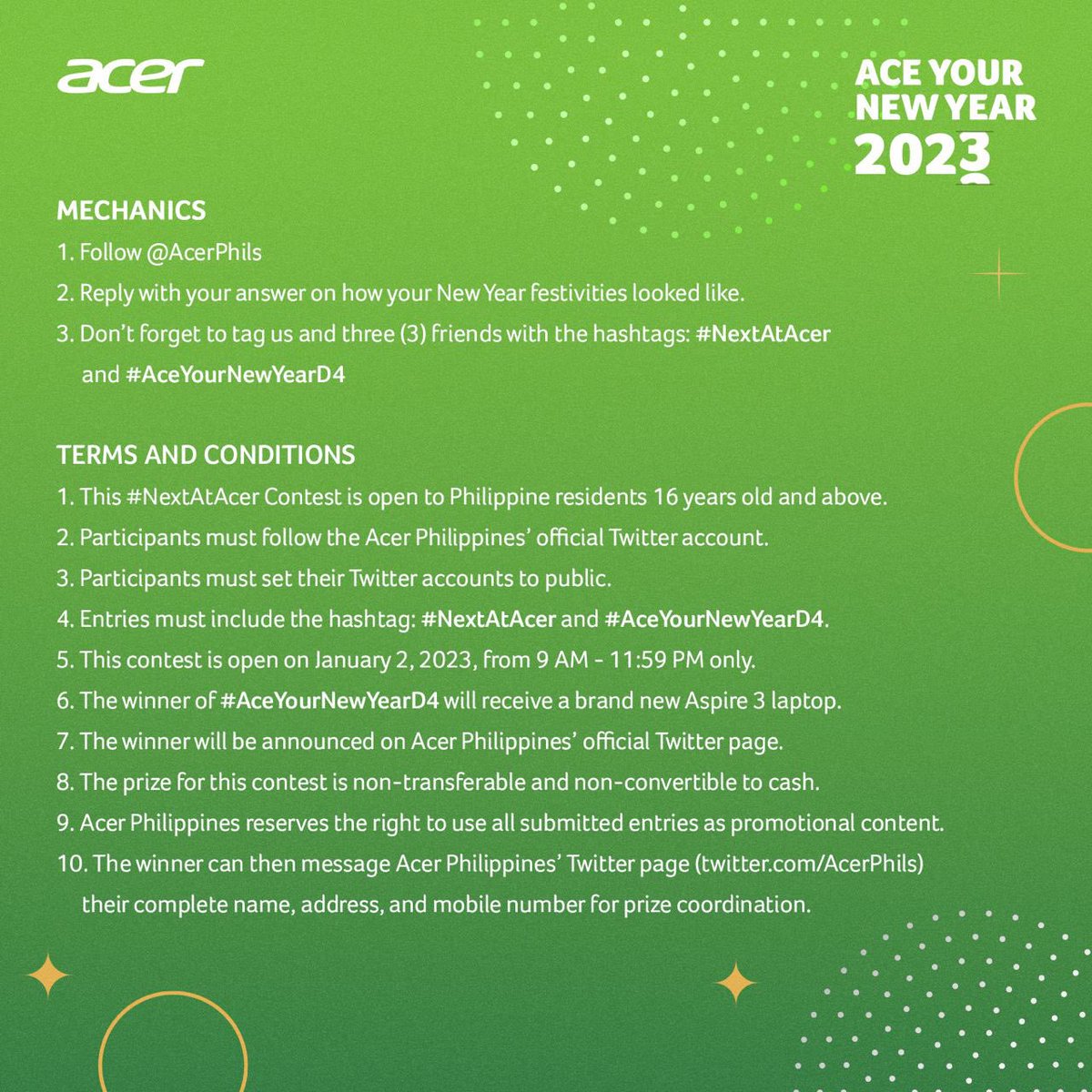 AcerPhils's tweet photo. A new Acer laptop for 2023? Sign us up! 🙋🏻 Just reply whether you're Team A or Team B during the New Year festivities. Don't forget to include our official hashtags: #NextAtAcer and #AceYourNewYearD4 #AspireSeries https://t.co/TepKrgLnKY