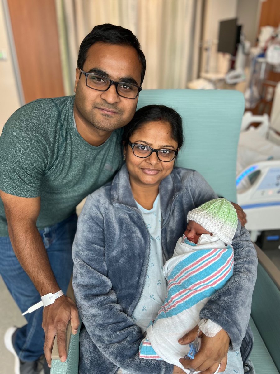 Priti and Ravi welcomed a beautiful baby, Hrishi, into the world on New Year's Day at UNC Health Rex Holly Springs Hospital! Hrishi came into the world at 12:39 a.m. Congratulations to the beautiful family! ❤️

#NewYearsDayBaby #RexBaby #rex #rexrocks #NewYearsDay #newborn