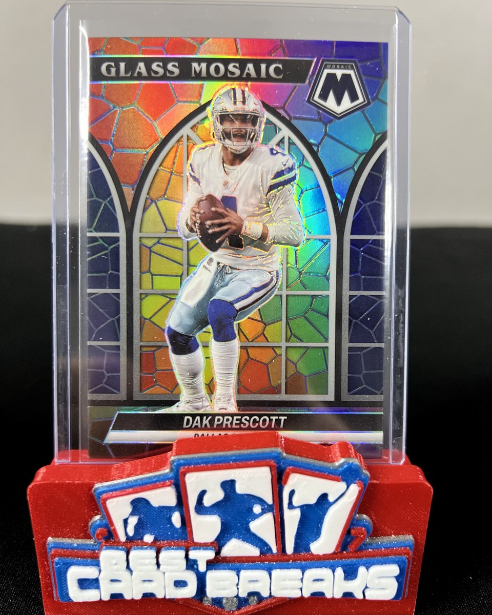 BestCardBreak's tweet image. 2023, we’re ready for some HITS, let do this!
2022 Panini Mosaic Football Dak Prescott Glass Mosaic SSP

Want to get into more breaks this year the DAY new product are released? Join our community and get ready for another wild year! 

#paninimosaic #dakprescott #shortprint #sp
